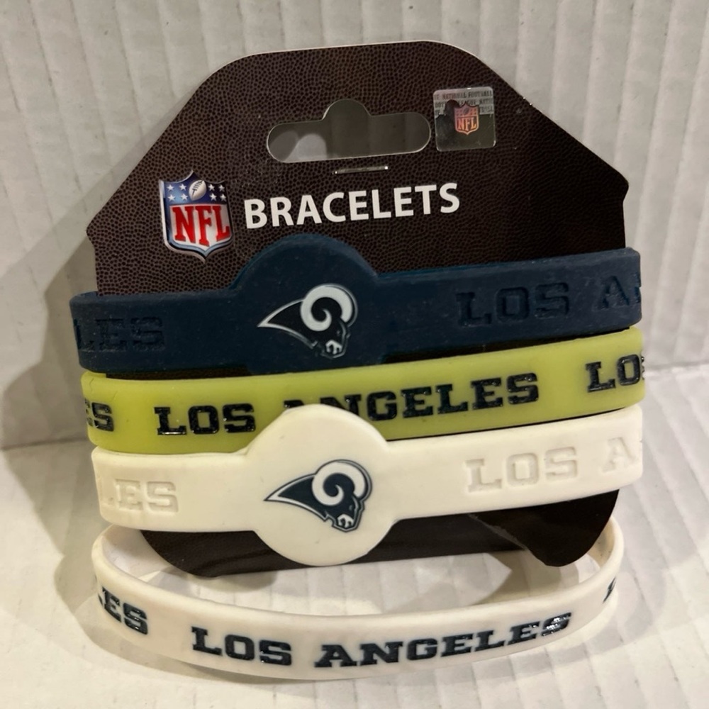 Aminco NFL Los Angles Rams Silicone Bracelets, 4-Pack